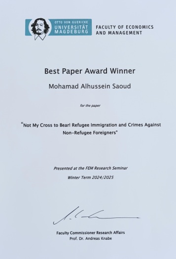 Best Paper Award WS24_25